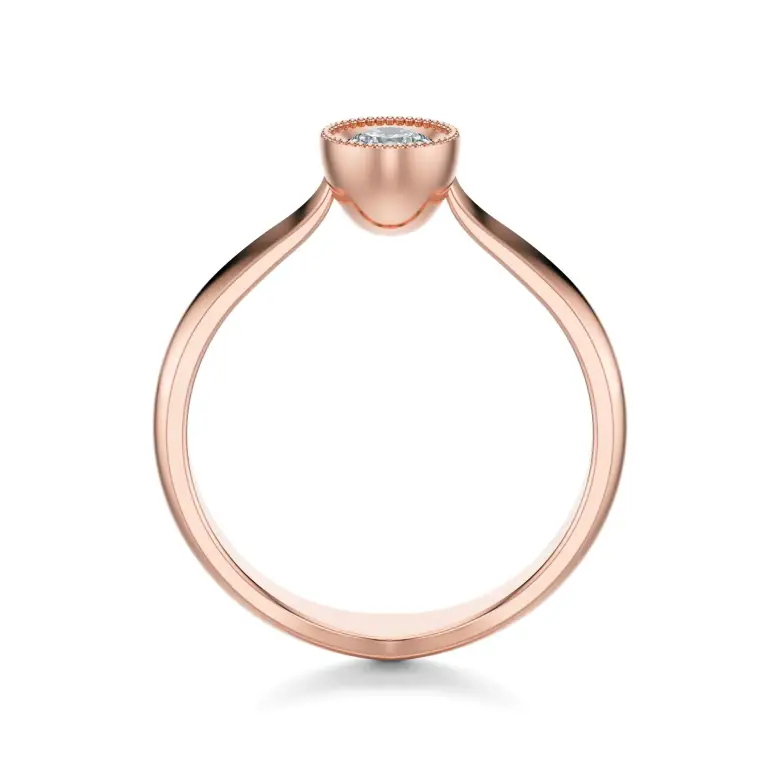 Pierścionek z diamentem różowe złoto